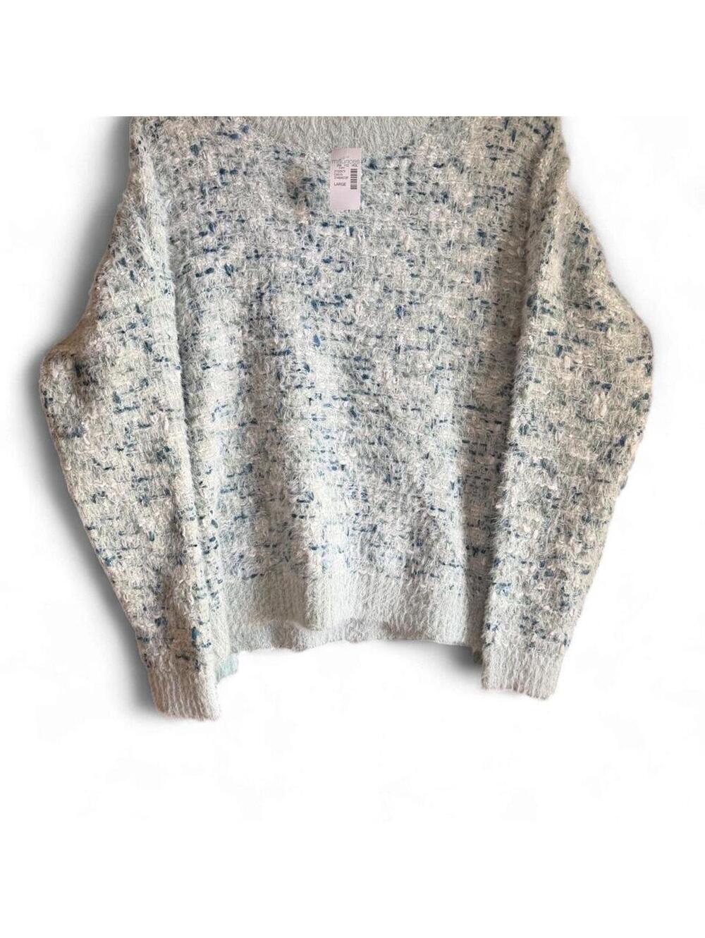 Maurices blue/white speckled knit sweater in a L